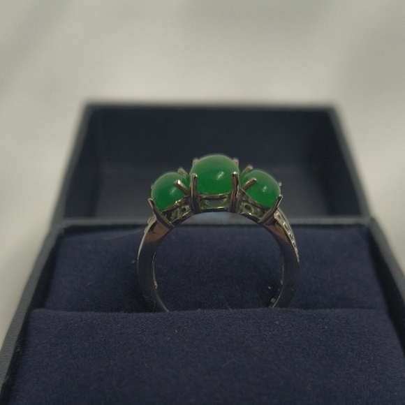 estate 925 Jewelry - 925 Genuine Green Jade Ring